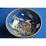 W&R 1930's Carlton Ware blue lustre pedestal pagoda bowl