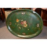 Vintage Floral Green Serving Tray