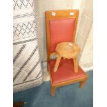 Yorkshire Oak stool and oak prayer chair