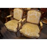 Pair of French carved armchairs