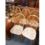 4 + Carver light oak dining chairs