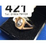 Size u -v in yellow gold large sphinx diamond ring unusual design v1 diamond high clarity