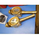 2 Brass Carriage lamps