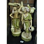 Pair of Royal Dux water carrier '650 & 651' figures 48cm