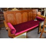Victorian Mahogany 2m long Settle or Monks Bench/Pew