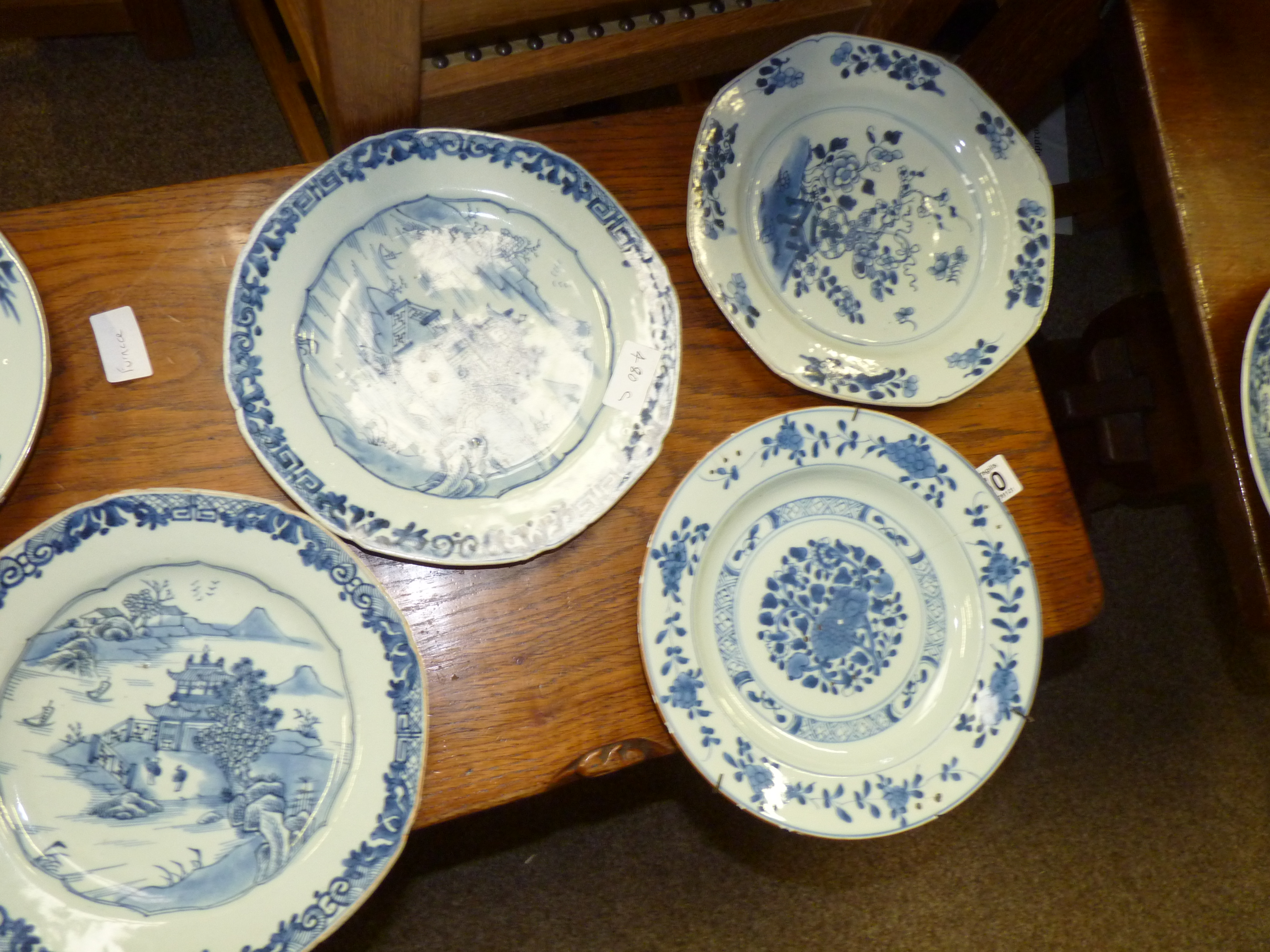 9 x Chinese blue and white plates - Image 2 of 6