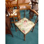 Edwardian inlaid corner chair