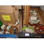 Collection of sheep figures incl Border fine arts and walking sticks