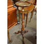 Victorian walnut pedestal plant stand