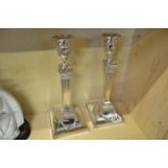 Pair of silver plated Walker & Hall candlesticks