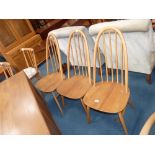 Ercol blonde 3 x chairs