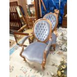 Victorian walnut ladies and gents chairs