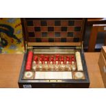 W Thornhill Victorian very good quality boxed chess set/ games