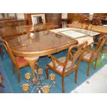 Walnut dining table and chairs 2.4x1.2m