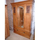 Satinwood double wardrobe