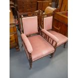Edwardian Mahogany ladies and gents chairs