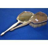 Silver brush and mirror