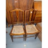 2 Mahogany inlaid bedroom chairs