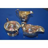 Silver Gravy boat (273g)and pot plated jug