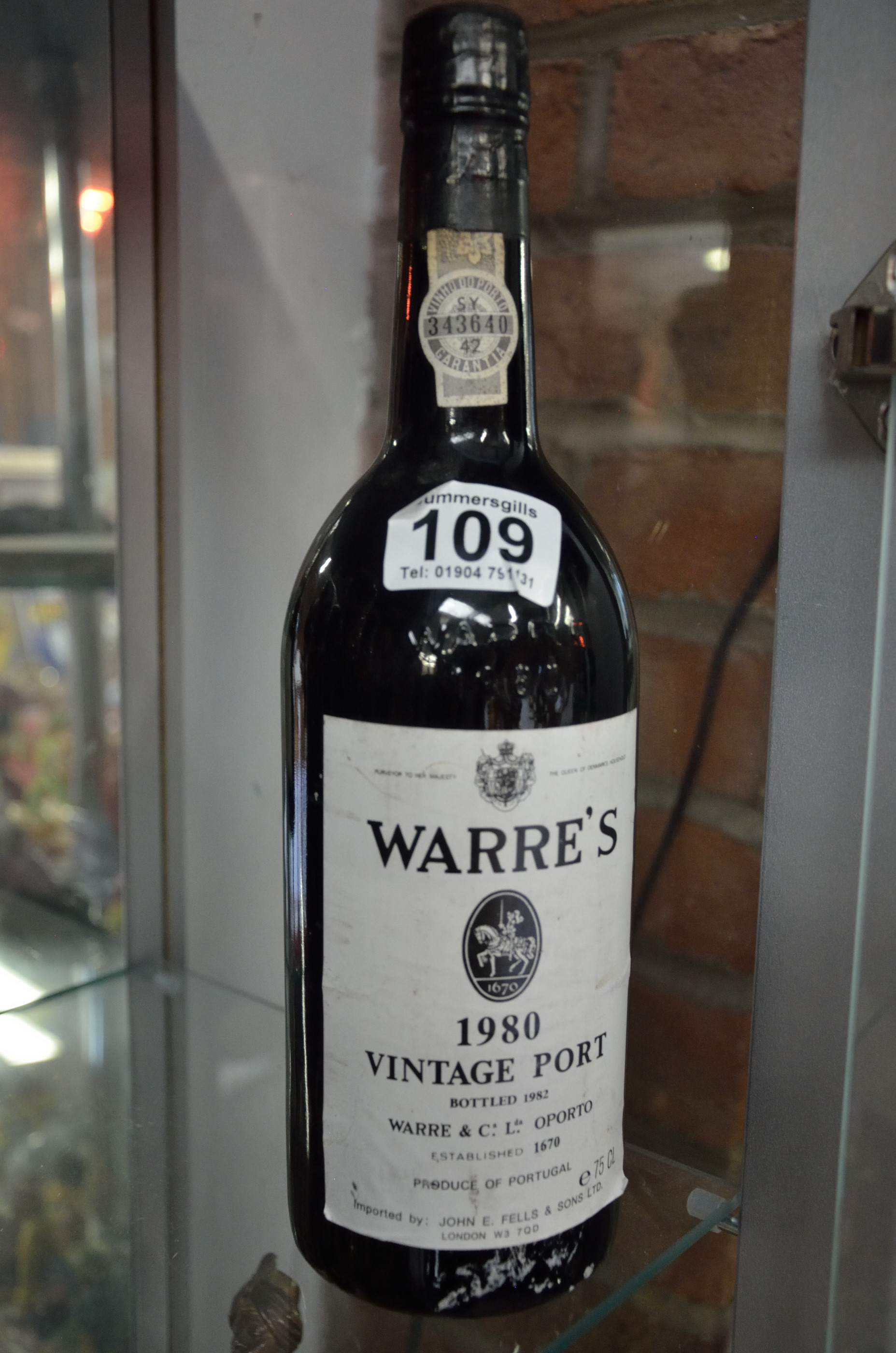 Warre's 1980 bottle of vintage port