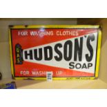 Hudson's soap enamel advertising sign