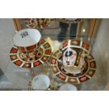 Royal Crown Derby Pairs of Imari 1128 cups and saucers