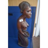 African carved female figure