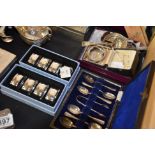 Collection of Silver items and plated napkin rings