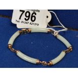 14ct Gold Chinese Jade Bracelet