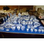 90+ Pieces of Spode Italian Blue & White Dinner & Tea Wares