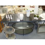 Metal and glass dining table