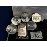 Group of Silver Austrian Coins & USA Ingot