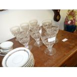 10 cut glass wine glasses