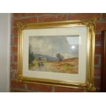 framed countryside watercolour by J Atkinson