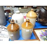 Group of Four Vintage Flagons inc JM Pattinson & Berk Chemicals