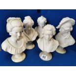 Group of 5 Classical Busts