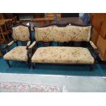 Victorian Mahogany sofa and armchair