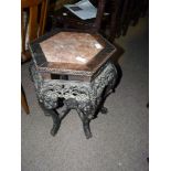 Small Oriental Carved Wood Plant Stand