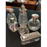 Collection of Silver Topped Scent Bottles