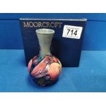 Boxed Moorcroft Peaches Vase