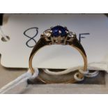 Heart-Shaped Sapphire & Diamond Gold Ring