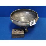 Tudric Liberty & co Pewter Bowl & Trinket Box