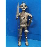 Early 20th Century Benin Bronze Tribal Warrior - 40cm High/5kg