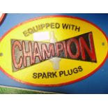 Champion Spark Plugs Cast Iron Automobilia Sign