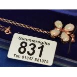 9ct Opal Butterfly Pendant Necklace