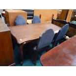 Oak dining table and 4 chairs