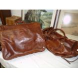 Pair of 'The Bridge' Leather Carry Bags & Suitcases