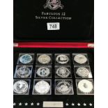 Boxed Fabulous 12 Silver Coin Collection Set - 384g total