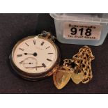 London 1887 Pocketwatch + 9ct Gold Bracelet - 11g