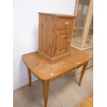 Pine bedside cabinet and modern table